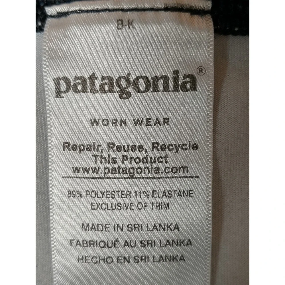 Patagonia Crop Leggings Gorpcore Womens Medium Purple Teal Mountain Print Yoga - Picture 8 of 16